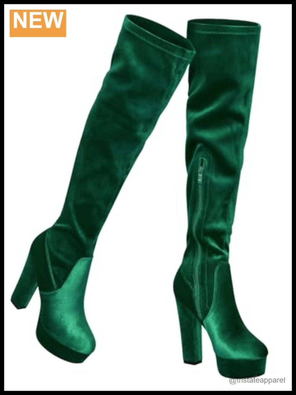Faux Suede Over the Knee Platform Boots Chunky Heel Extra Tall